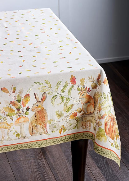 Maison d' Hermine Table Cloth Square Table 100% Cotton 54 x 54 Inches Fall Tablecloth Reusable Everyday Use for Thanksgiving Christmas Decorations Dining Farmhouse Party (Pumpkin Passion)