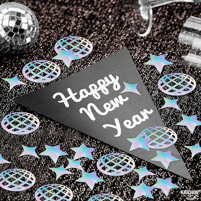 KatchOn, 200Pcs Holographic Disco Confetti Iridescent Disco Ball Confetti for Graduation Party Supplies 2026 Prom Day Decorations Graduation Decorations 2026 Disco Table Decor