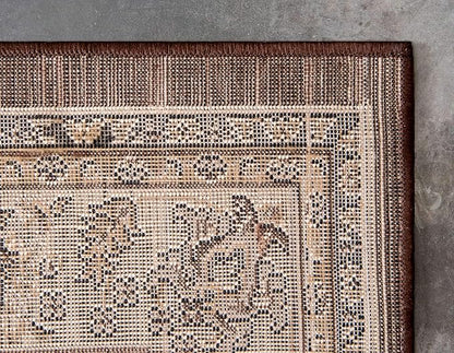 Unique Loom Sialk Hill Collection Area Rug - Washington (4' 1" x 6' 1" Rectangle Brown/Black)