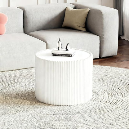 SSLine Round Drum Coffee Table Set of 2 Modern Sintered Stone Top Nesting