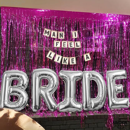 KatchOn, Giant Silver Bride Balloons - 40 Inch | Bachelorette Party Decorations | Silver Bride Balloons Bachelorette for Bridal Shower Decorations | Bridal Shower balloons