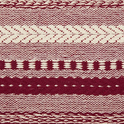 DII Farmhouse Braided Stripe Table Runner Collection, 15x72 (15x77, Fringe Included), Wine