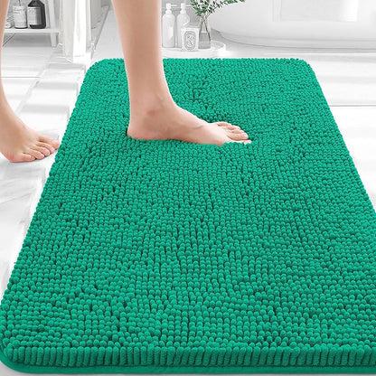 OLANLY Bathroom Rugs 36x24, Extra Soft Absorbent Chenille Bath Rugs, Rubber Backing Quick Dry, Machine Washable Bath Mats for Bathroom Floor, Tub and Shower, Home Decor Accessories, Emerald