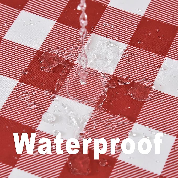 Classic Gingham Buffalo Tablecloth Fabric - Oblong 90x132 Inch Water Proof Checkered Table Cloth for Indoor Outdoor - Table Cover for Birthday, Picnics, BBQs, and Parties