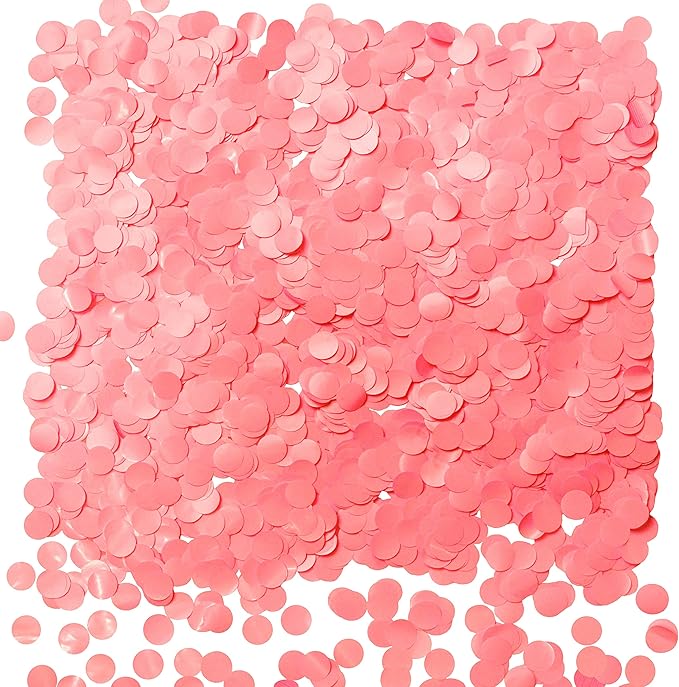 Rose Pink Metallic Foil Round Table Confetti Decor Circle Dot Mylar Table Scatter Confetti Girl Women Birthday Wedding Engagement Bridal Baby Shower Celebration Party Confetti Decorations, 60g