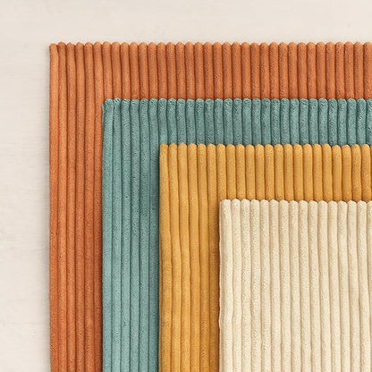 Topfinel Decorative Throw Pillow Covers Cushion Cases, Set of 4 Soft Velvet Modern Double-Sided Designs, Mix and Match for Home Decor, Pillow Inserts Not Included (22x22 inch, Orange/Teal)