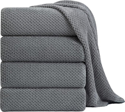 Extra Large Bath Towel Sheet Set 35x70 Inches - Oversized Highly Absorbent Towels Set,Jumbo Microfiber - Quick Dry, Lightweight,Super Soft for Bathroom,Hotel,SPA,Pack of 4 (Gray)