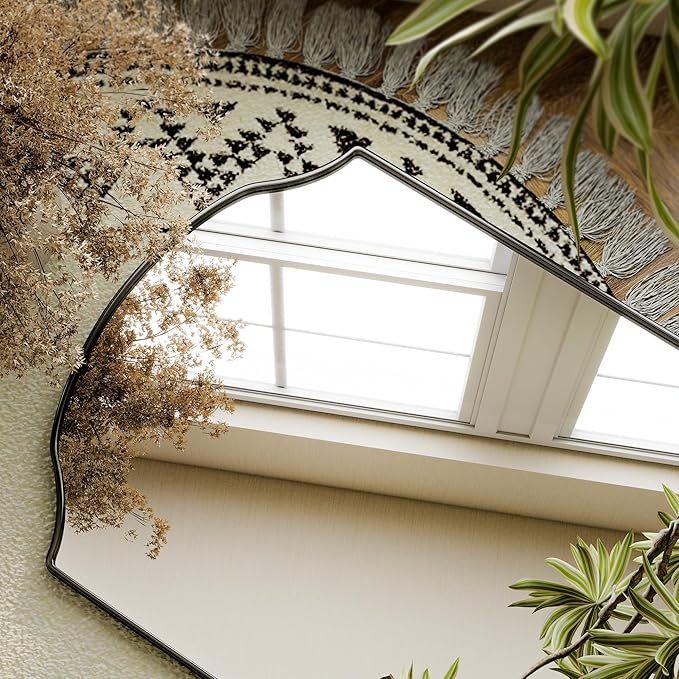 Full Length Mirror,Full Body Mirrors with Stand,32 x 71 Inch Wall Mirror Full Length for Bedroom Living Room Black