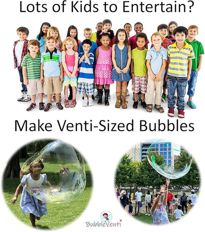 | Made in USA | Includes Two Wooden Wands, a Tips/Tricks Booklet, and 1 Large Bottle of Bubble Mix - Makes Gallons of Big Bubble Solution for Parties and Fun (Party: 2 Wands and Large Mix)