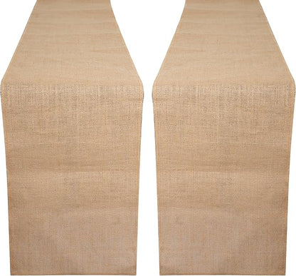 RAJRANG Jute Table Runner Long Burlap Roll Fabric for Party Dining Room Kitchen Wedding Fall Decoration (Natural, L-72 X W-12)