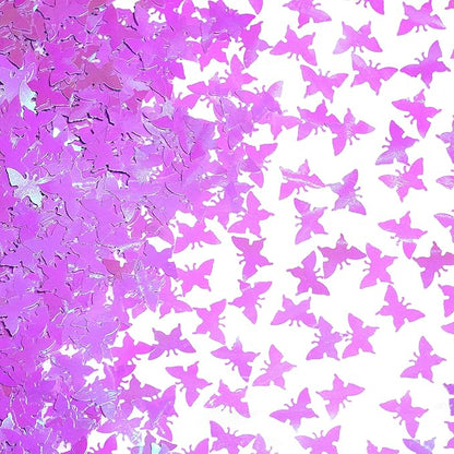 Purple Butterfly Party Table Decorations - Metallic Sequins Sprinkles Scatter Confetti for Wedding, Bachelorette, Birthday, Engagement, Bridal Shower, Mother's Day, 60g