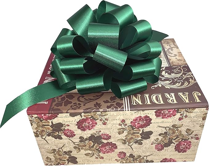Large Emerald Green Pull Bows - 9" Wide, Set of 6, Christmas Wrapping, Gift Basket, Presents, Wreath, Fundraiser, Decoration, Classroom, Mardi Gras, St. Patrick's Day, Easter