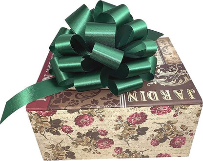 Large Emerald Green Pull Bows - 9" Wide, Set of 6, Christmas Wrapping, Gift Basket, Presents, Wreath, Fundraiser, Decoration, Classroom, Mardi Gras, St. Patrick's Day, Easter
