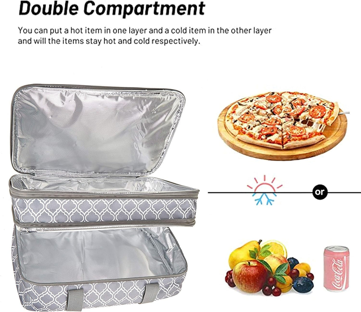 Double Insulated Casserole Carrier Fit 9"x13" Lasagna Baking Dish Pan for Hot or Cold Food Transport,Portable Thermal Reusable Lunch Warmer Tote Bag for Gathering,Camping,Cookouts,Parties-Laurel Green