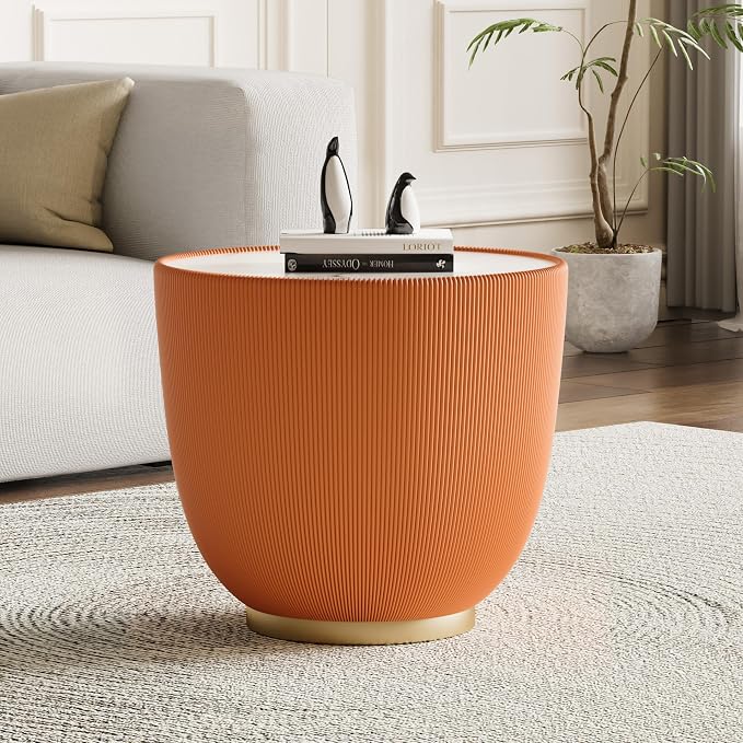 SSLine Bowl-Shape Small Coffee Table Modern Sintered Stone Top Coffee Table in