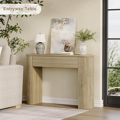 MECHYIN 47" Console Table, Fluted Sofa Table