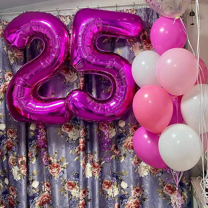 Rosy Purple 7 Balloon, Number Balloons 40 Inch, 7th Birthday Decorations for Girls Kids, Party Decoration for Women, Number 7 Balloon