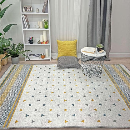 Alfa Rich 3x5 Gold Gray Off White Washable Area Rugs for Living Room Bedroom Kitchen Decor Runner