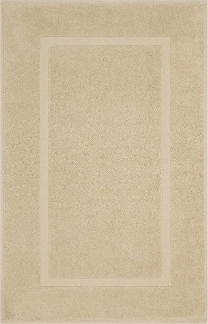 Cotton Paradise 100% Cotton Turkish Bathmat Set, Soft Absorbent Quick Dry, 2 Piece 20x34 Bathmat Floor Set, Beige