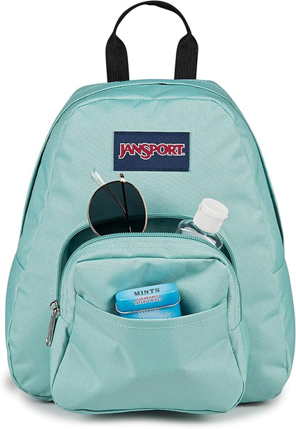 JanSport Half Pint Mini Backpack, 10.2 L - Durable Mini Bag Purse with Adjustable Shoulder Straps, Single Main Compartment, Zippered Stash Pocket, Faded Sage