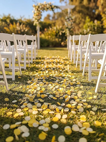 1 Inch Yellow Ivory Party Scatter Table Decoration for Baby Shower Ombre Yellow Birthday Baby Shower Bee Sunflower Lemon Party Supplies Crepe Paper Confetti1000 Pcs