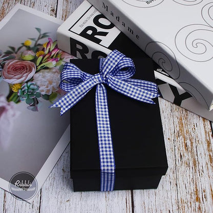 Ribbli Electric Blue and White Gingham Ribbon,100% Polyester Woven Edge,5/8 Inch x 10 Yard,Plaid Ribbon Use for Gift Wrapping,Floral Design,Hair Bows