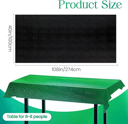 Black & Green Holographic Tablecloth 40" x 108" Hot Pink Party Decoration Valentine's Day Birthday Party Table Decor Iridescence Plastic Table Cloth for Halloween Baby Shower