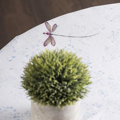 Maison d' Hermine Table Cloth Round Table 100% Cotton 69 Round Inches Tablecloth Reusable Decorative for Dining Room Farmhouse Home Valentines Day Decorations Spring Summer - Fleurs De Mai