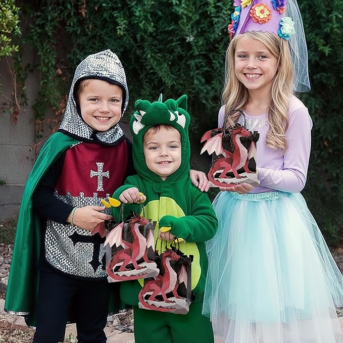 Cheerland Dragon Gift Bags Dragon Party Favor Bags Medieval Party Decorations Goodie Bag Fantasy Theme Birthday Decoration Medieval Party Supplies Candy Treat Party Role Play Supply 8 Pcs