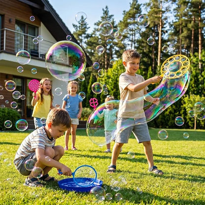 Roberly 28 Pcs Big Bubble Wands Set Bulk for Kids Summer Outdoor Activities Party Favors Gifts Birthday Games, Giant Bubbles Making Toys with Tray