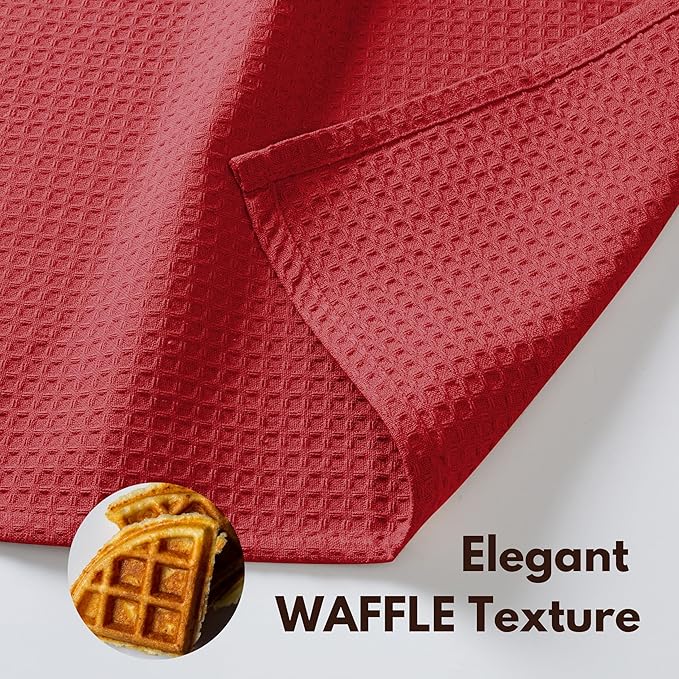 Native Fab Waffle 18 Pack Dish Cloths - 100% Cotton, 12"x12", Absorbent, Quick Drying, Washable Towels for Cleaning, Cooking & Baking - Ideal for Home, Hotels, Bars, Restaurants, Multiple Use - Red