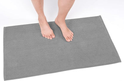 Cotton Paradise 100% Cotton Turkish Bathmat Rug, Soft Absorbent Quick Dry Non Slip, 20x34 Bathmat Rug, Light Grey