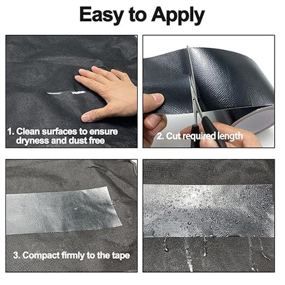 Waterproof Repair Tape for Awning, 5IN x 20FT Outdoor Canvas Tarp Repair Tape, Tent, Boat Covers, Canopy, Sail Tape, Tear Repair Patch Kit, Heavy Duty UVproof, Black