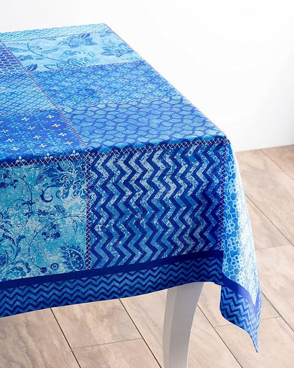 Maison d' Hermine Table Cloth Rectangle Table 100% Cotton 60 x 120 Inches Tablecloth Reusable Decorative for Dining Room Farmhouse Home Valentines Day Decorations Spring Summer - Indigo Love