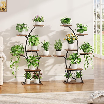 Indoor Plant Stand with Grow Lights, 7 Tiered, 44" Tall | Plant Shelf, Heavy Duty Anti-rust Iron Pipes, Water-resistant & Anti-corrosive Wood, Auto Timer, Long-lasting