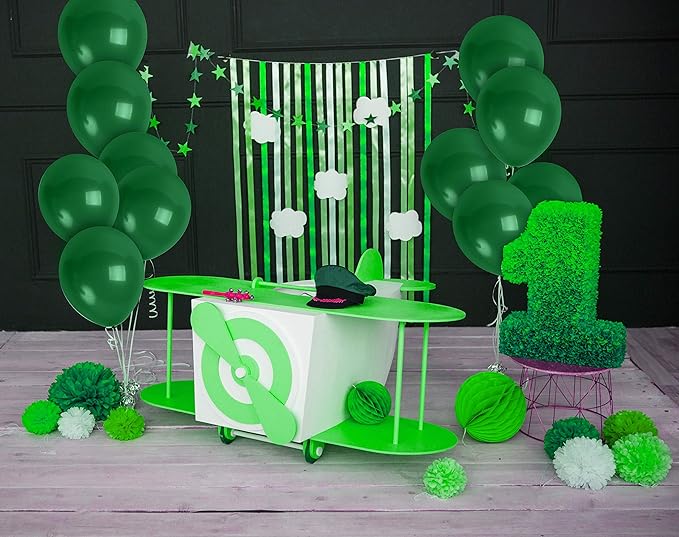 Treasures Gifted 36 Count Pine Green Latex Balloons - 12 Inch Round, Premium Latex, Durable, Versatile, Luxurious Color - Perfect for Birthday, Baby Shower - Children & Babies, Unisex