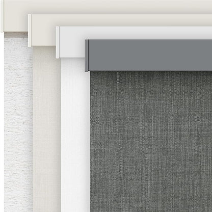 AOSKY Linen Roller Blinds Shades for Indoor Windows Pull Down Cordless Blackout Black Out Window Shade 50 Inch Blinds for Home Dark Grey