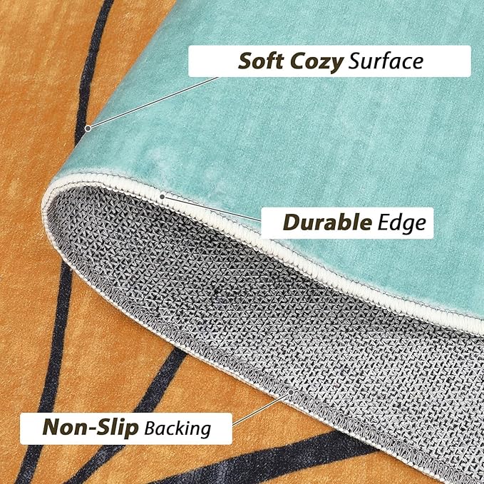 Modern Minimalist Art Texture Irregular Rug 4x6 Beige Black Gray Abstract Shaped Area Rug for Living Room Bedroom Nursery Washable Low Pile Shaggy Carpet Under Dining Table Non Skid Floor Mats
