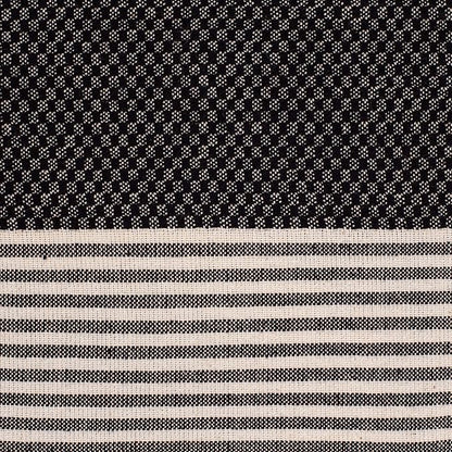 Boho Striped Turkish Hand Towels Set of 2 | 100% Cotton, 16 x 40 Inches | Decorative Bathroom Hair Face Gym Yoga Dishcloth Tea Kitchen Light Weight Quick Dry Farmhouse Towel (Black)