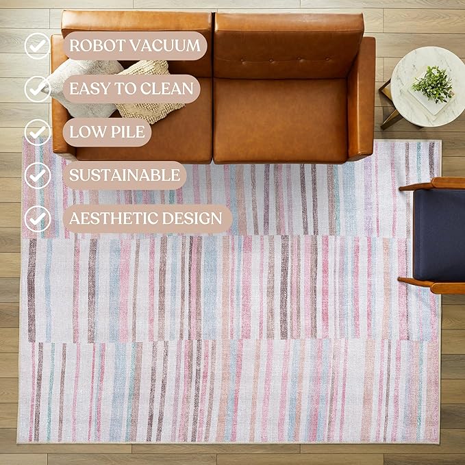 Fame Living Washable Area Rug. Modern Farmhouse. Vintage. Turkish. Bohemian. Distressed. Oriental. Traditional. Rugs for Living Room. Dining. Bedroom. Office. Entryway. Foyer. (865MM, 9' x 12')