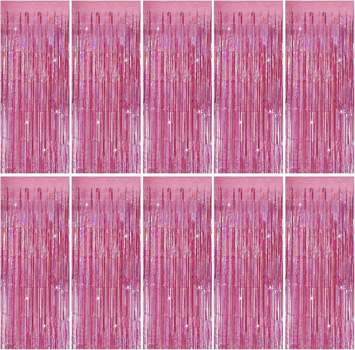 Party Backdrop Curtains Metallic Tinsel Foil Fringe Curtains Party Photo Backdrop Party Streamers for Party Birthday Graduation New Year Eve Bachelorette Decorations Wedding Decor
