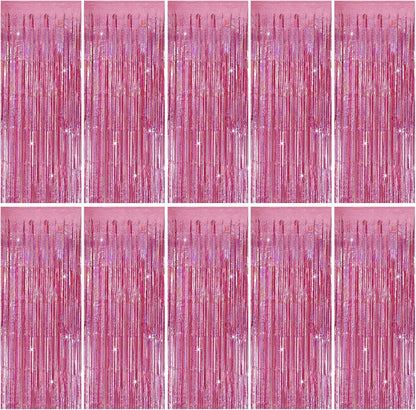 Party Backdrop Curtains Metallic Tinsel Foil Fringe Curtains Party Photo Backdrop Party Streamers for Party Birthday Graduation New Year Eve Bachelorette Decorations Wedding Decor