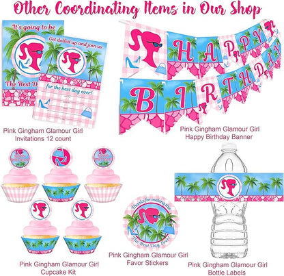 Glamour Girl Party LARGE Invitations - 10 Invitations + 10 Envelopes