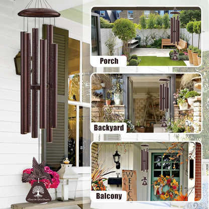 Retirement Gift Wind Chime with Hummingbird, 32" Wind Chimes with Sunflower Greeting Card Happy Retirement Gifts for Women Men Colleague Boss Teachers Friends, Going Away Gifts for Coworker
