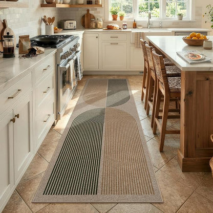 Lahome Enfys Modern Rainbow Easy Jute Rug, 2x8 Hallway Runner Washable Rugs for Entryway Farmhouse Kitchen Rug, Non Slip Indoor Outdoor Carpet Contemporary Throw Door Mat for Bedroom Porch