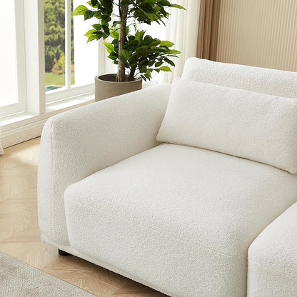 L Shaped Modular Sectional Couch with Removable Ottoman, Convertible Cloud Sofa for Living Room,Comfort Small Couch for Small Spaces(3 Set + 1 Ottomans - White)