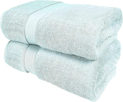 GLAMBURG 700 GSM Premium Oversized Extra Large Cotton Bath Sheet 35x70-100% Combed Cotton - Luxury Hotel & Spa Quality - Durable Ultra Soft Highly Absorbent - Sea Green