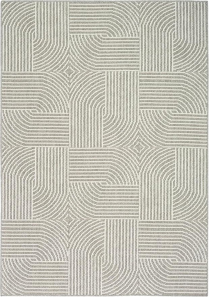 Nourison Home Textured Home Grey Ivory 3'11" x 5'11" Area Rug - Easy Clean, Non Shedding, Bed Room, Living Room, Dining Room, Kitchen (4' x 6')