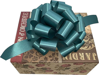 Large Teal Blue Pull Bows - 9" Wide, Set of 6, Christmas, Gift Bows, Gift Basket, Presents, Cancer Awareness, Fundraiser, Birthday, Decoration, Classroom, Office, Christmas, Easter, Spring