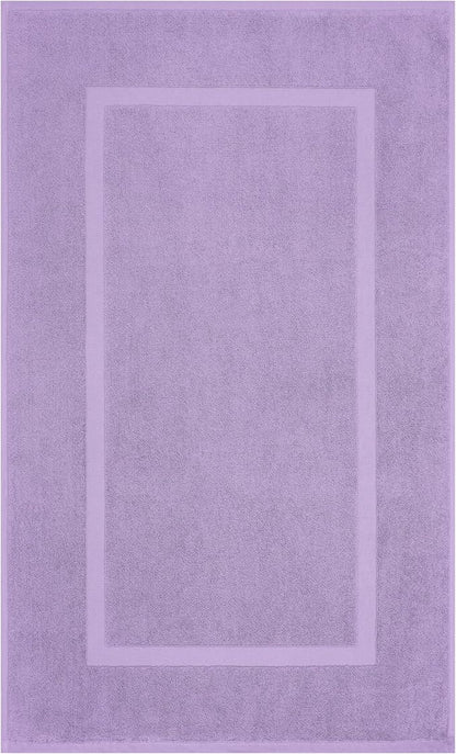 Cotton Paradise 100% Cotton Turkish Bathmat Set, Soft Absorbent Quick Dry, 2 Piece 20x34 Bathmat Floor Set, Lilac